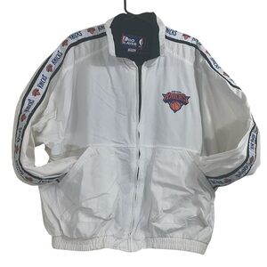 Vintage New York Knicks Pro Player Windbreaker Warm Up Jacket Mens X-Large Full
